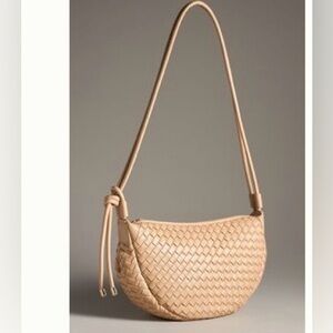 Mali + Lili Adjustable Woven Sling Bag | Anthropologie | Tan | New | Retail $98